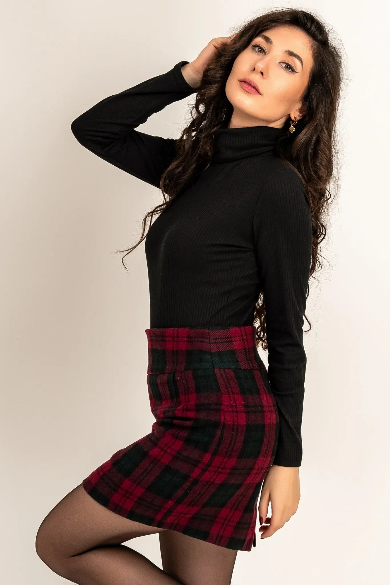 “ Conté “ Tartan Wool Skirt