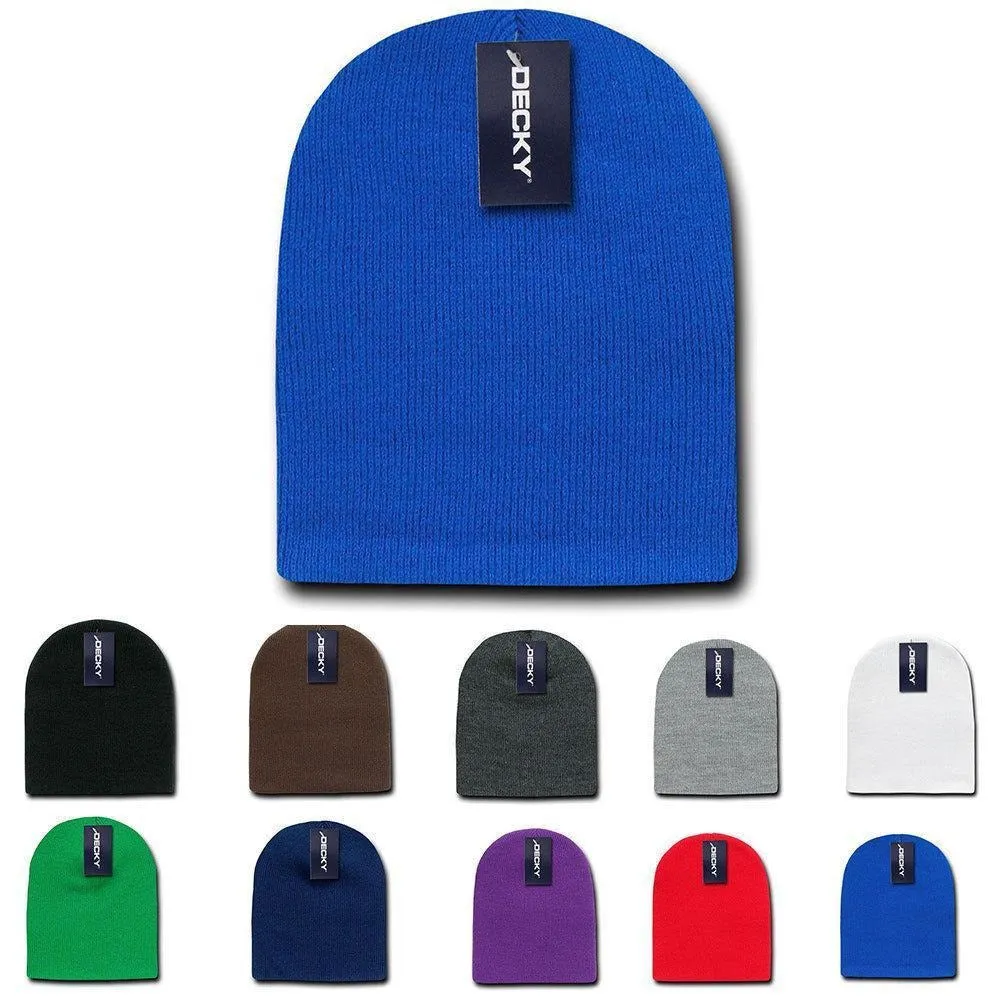 1 Dozen Decky Short Knitted Beanies Skull Ski Caps Hats Wholesale