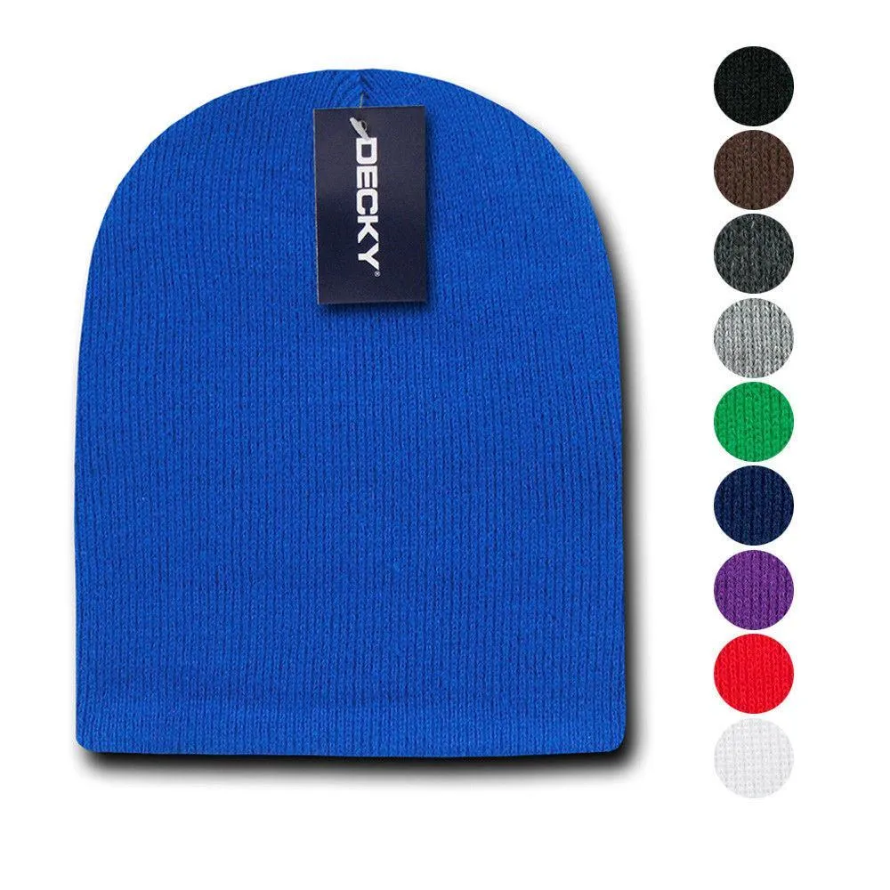1 Dozen Decky Short Knitted Beanies Skull Ski Caps Hats Wholesale