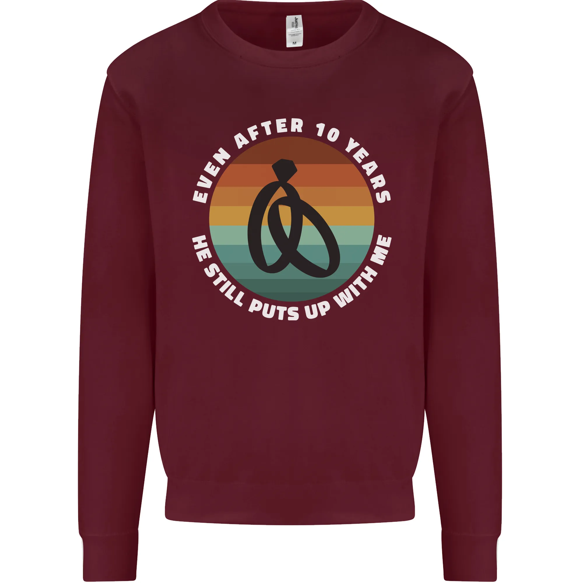 10 Year Wedding Anniversary 10th Marriage Mens Sweatshirt Jumper