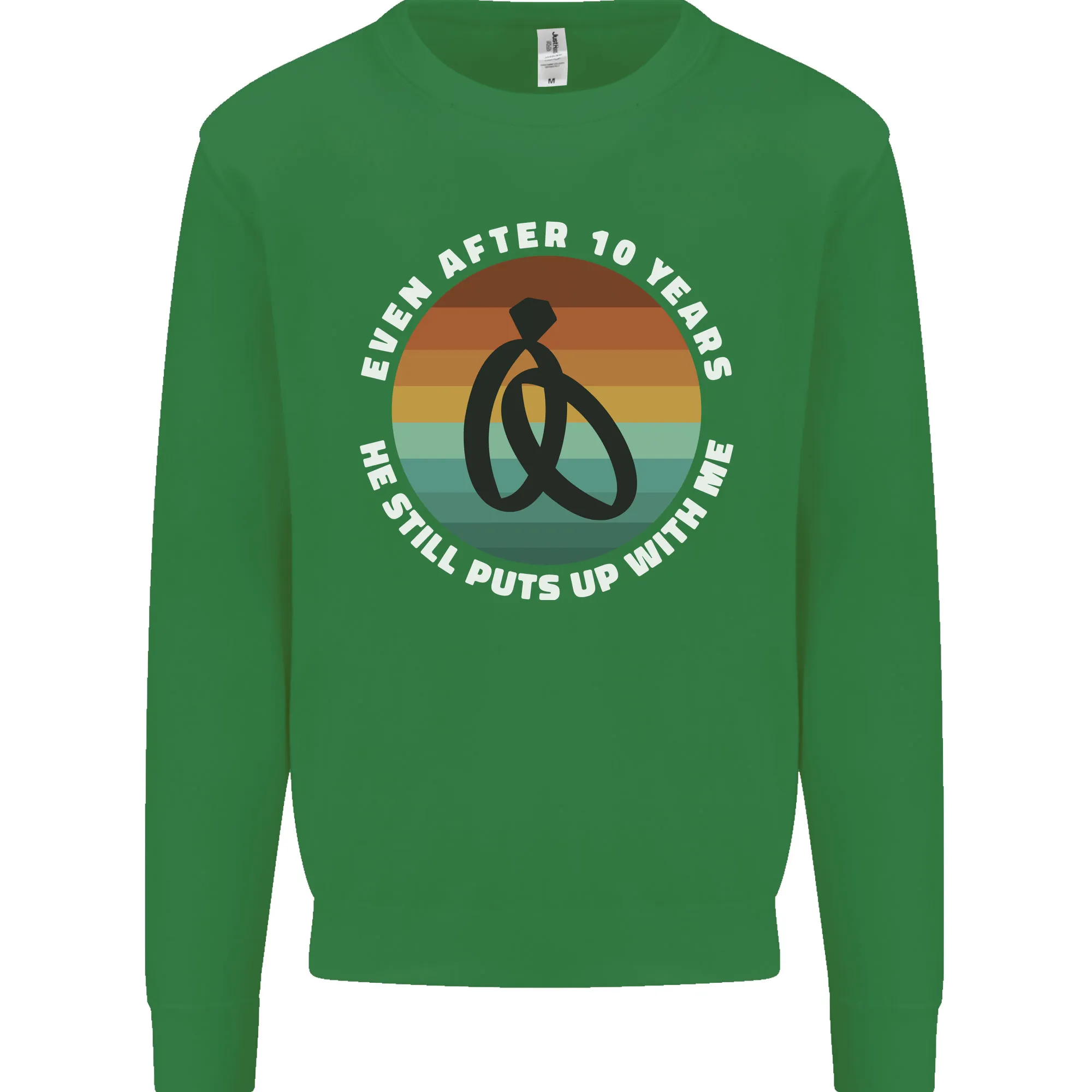 10 Year Wedding Anniversary 10th Marriage Mens Sweatshirt Jumper