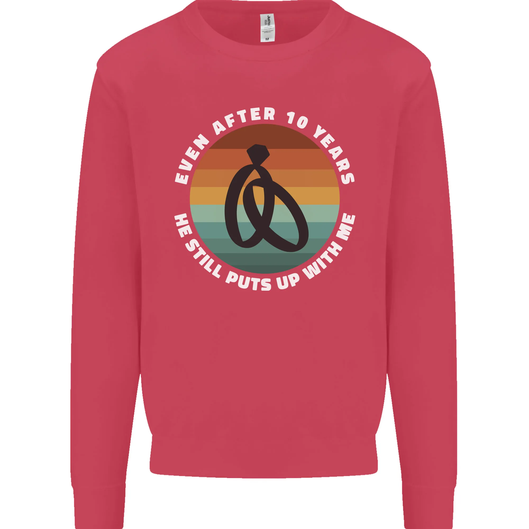 10 Year Wedding Anniversary 10th Marriage Mens Sweatshirt Jumper