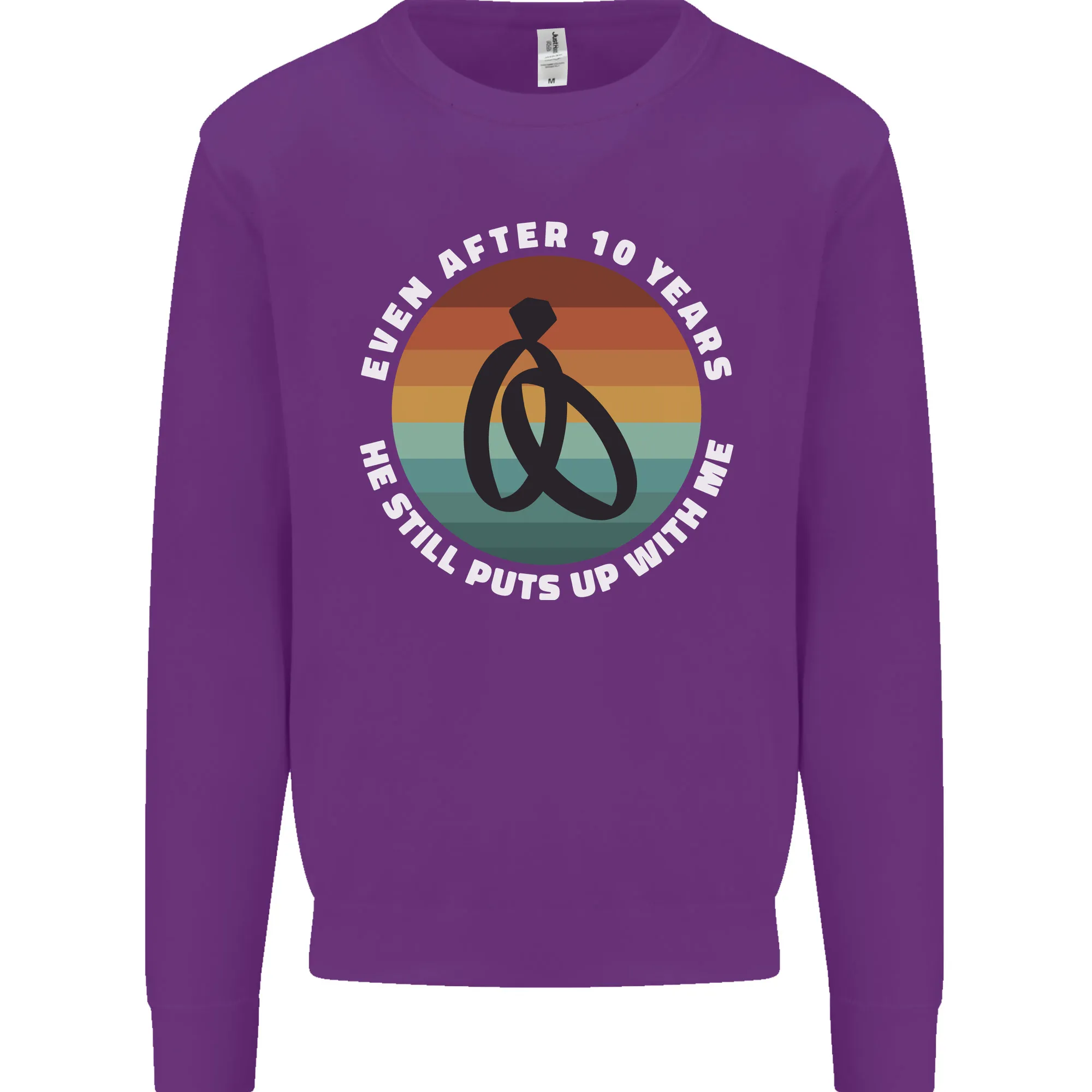 10 Year Wedding Anniversary 10th Marriage Mens Sweatshirt Jumper