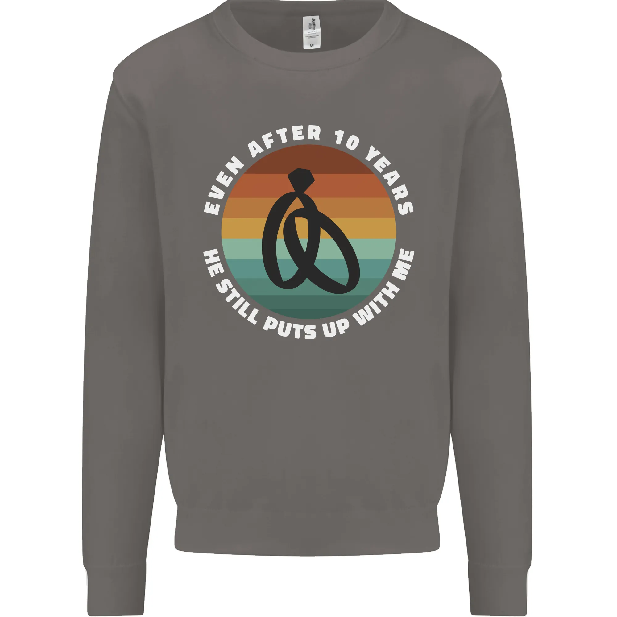 10 Year Wedding Anniversary 10th Marriage Mens Sweatshirt Jumper