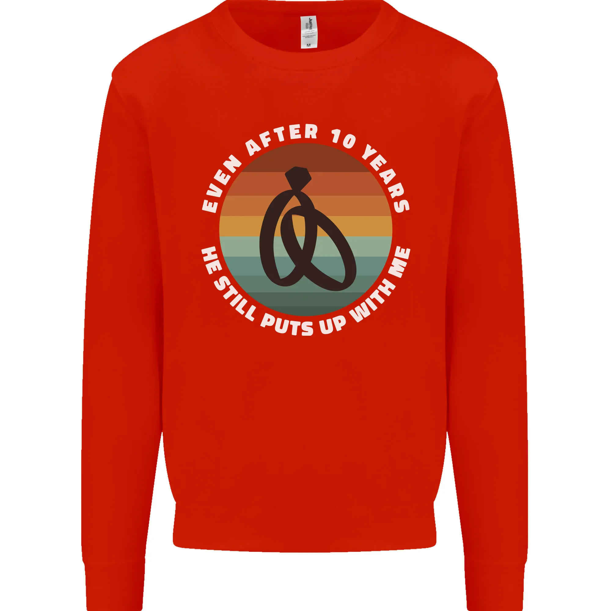 10 Year Wedding Anniversary 10th Marriage Mens Sweatshirt Jumper