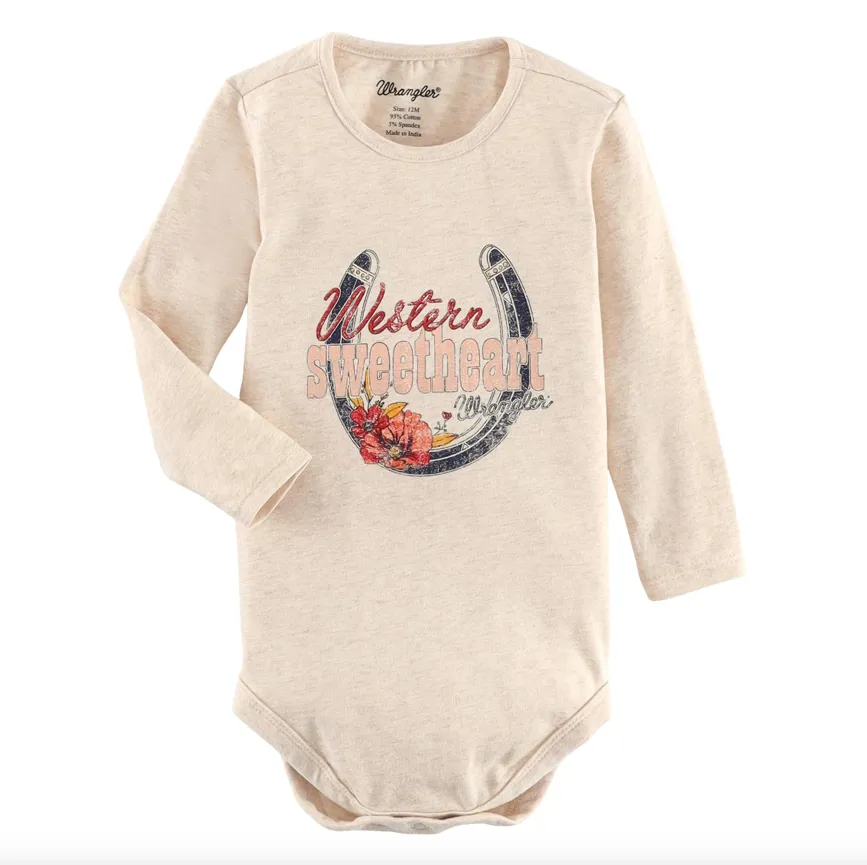 112335333 - Wrangler Baby Girl’s Bodysuit - Oatmeal Heather