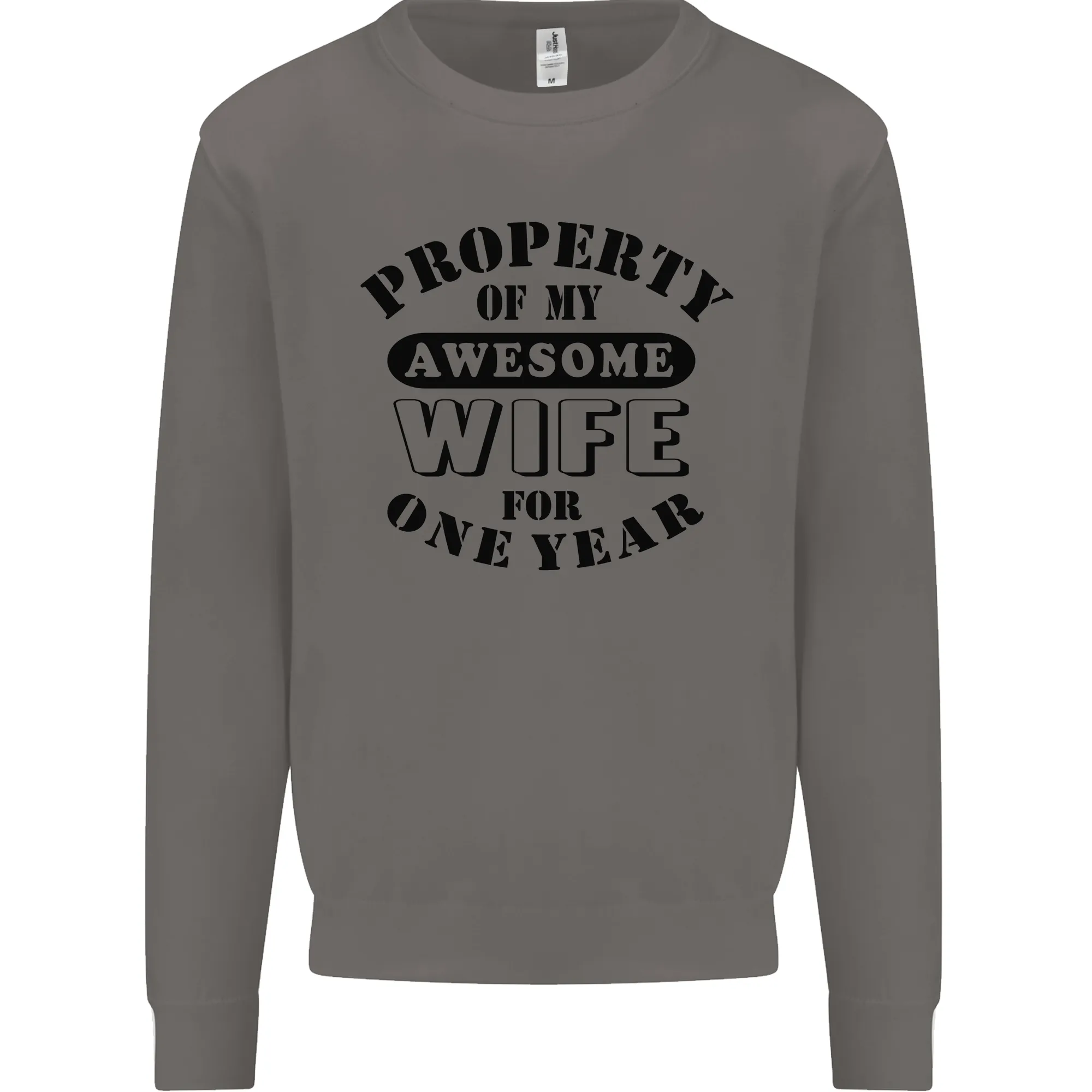 1st Wedding Anniversary 1 Year Funny Wife Mens Sweatshirt Jumper