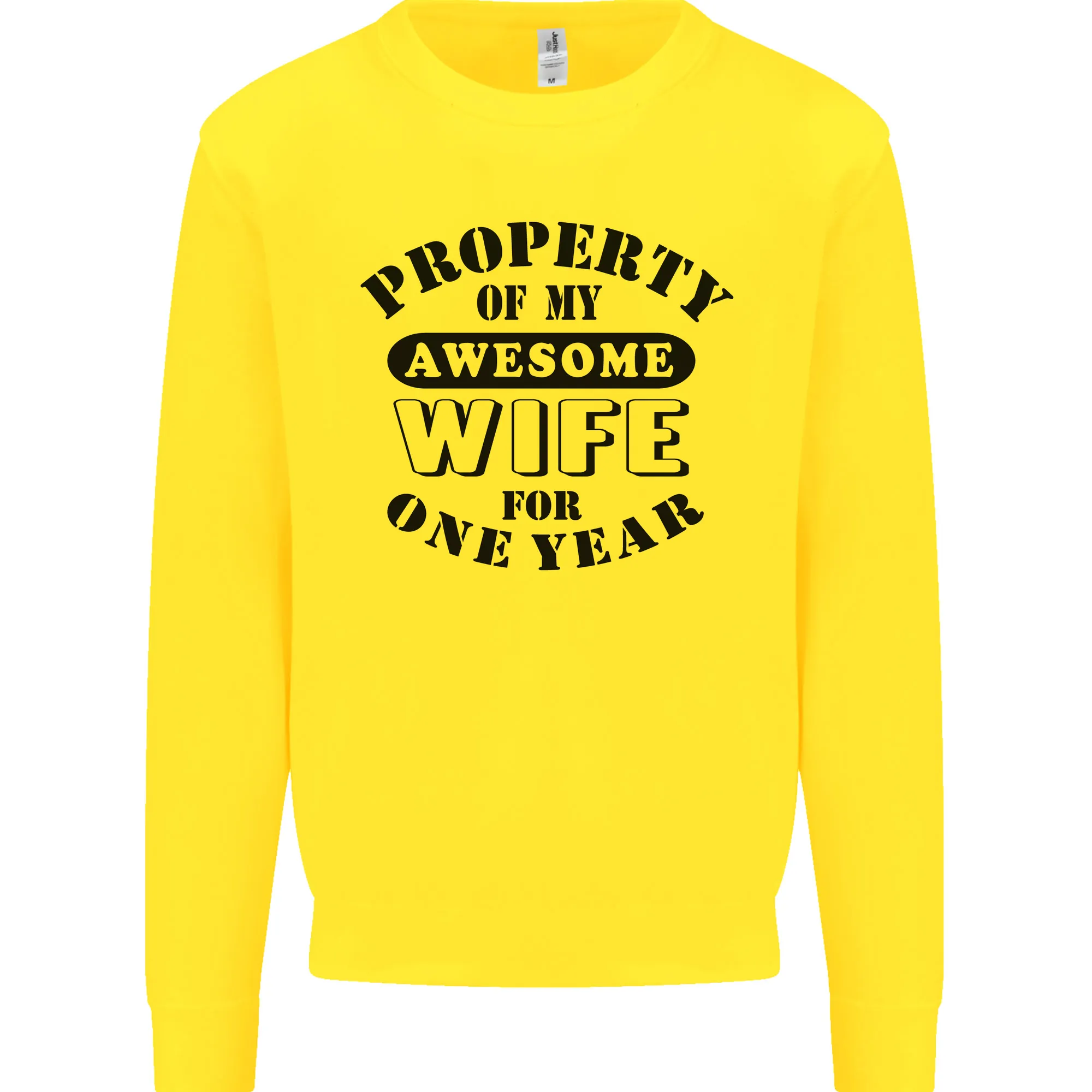 1st Wedding Anniversary 1 Year Funny Wife Mens Sweatshirt Jumper