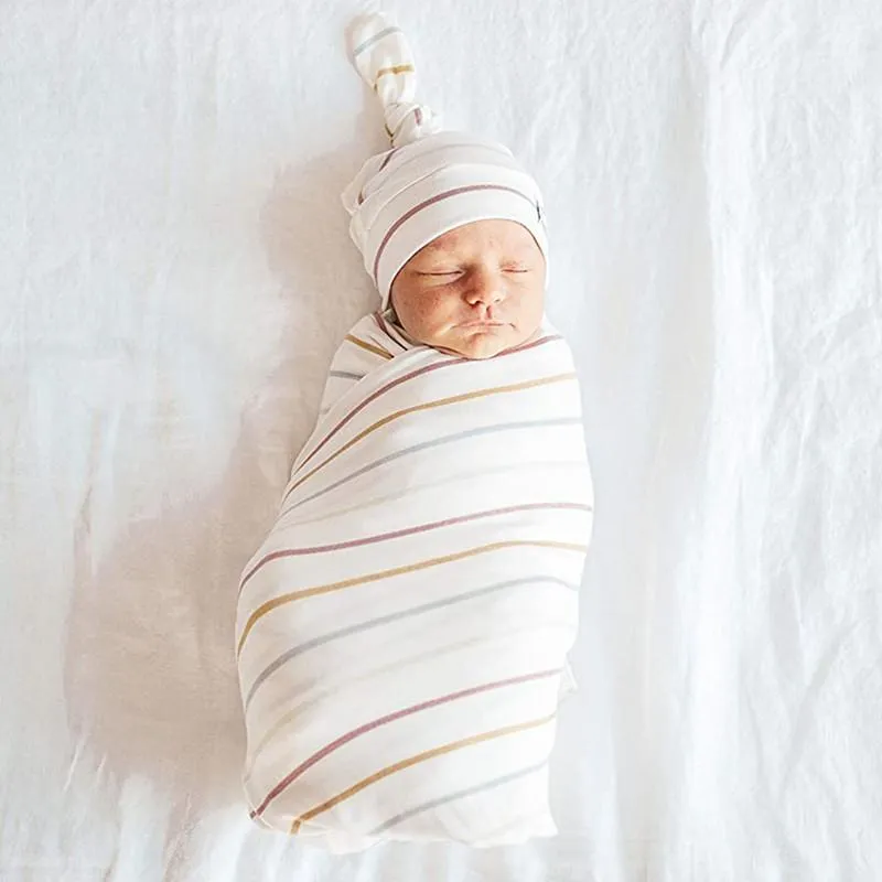 2pcs Floral Print Baby Blanket with Hat