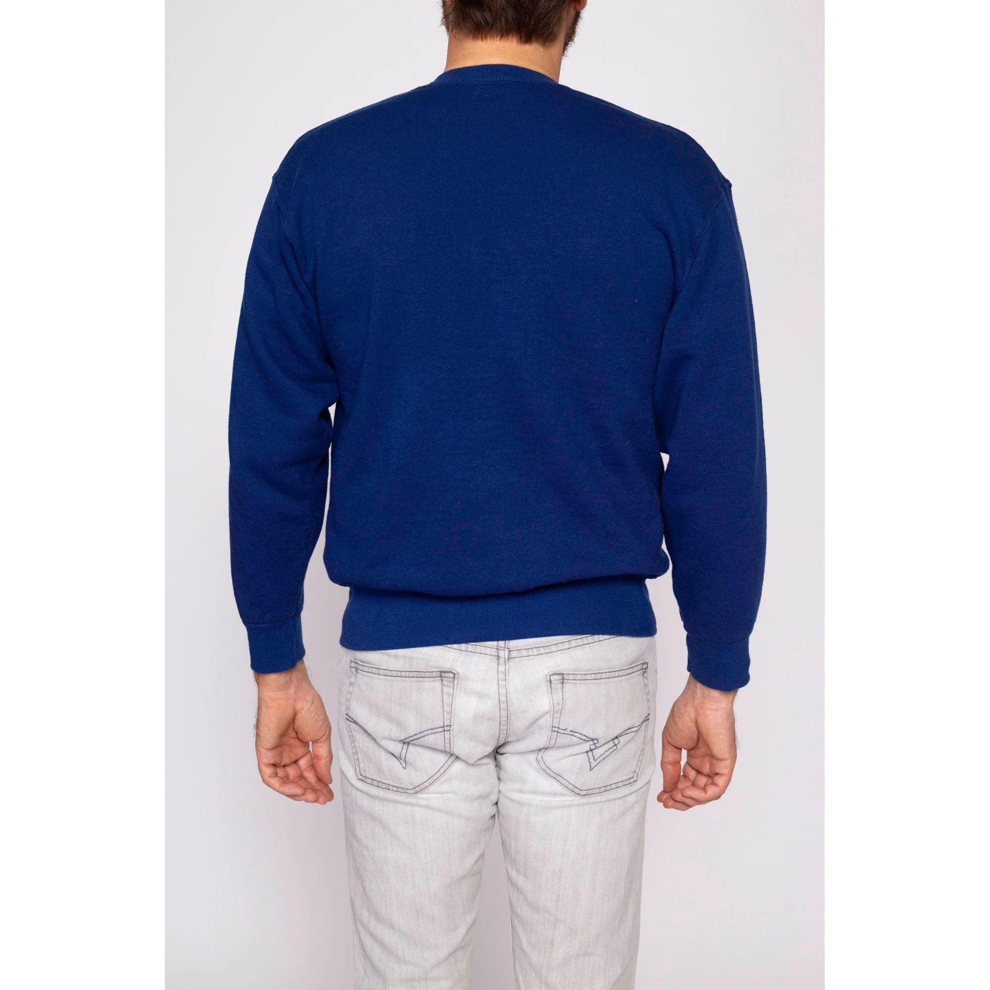 90s Dark Blue Crewneck Sweatshirt - Men's Medium
