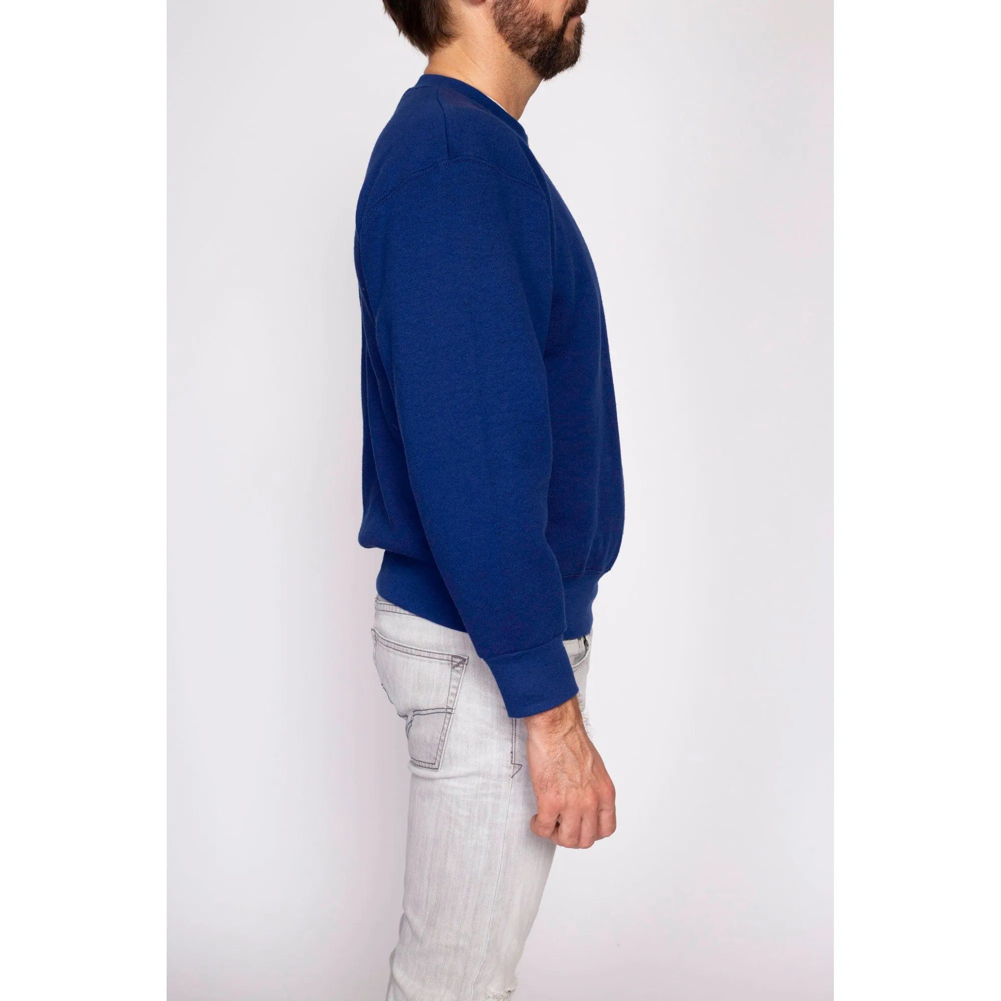 90s Dark Blue Crewneck Sweatshirt - Men's Medium