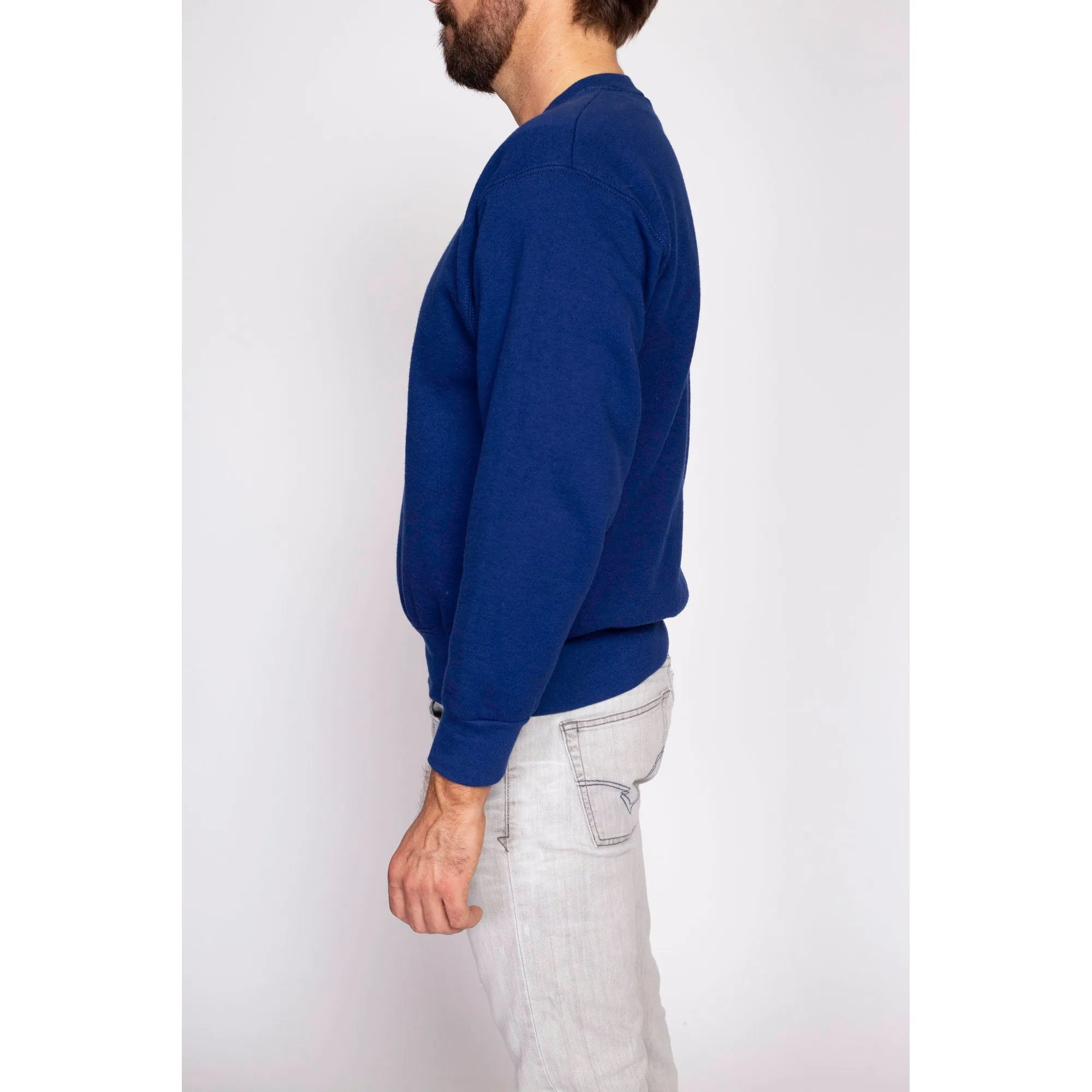 90s Dark Blue Crewneck Sweatshirt - Men's Medium