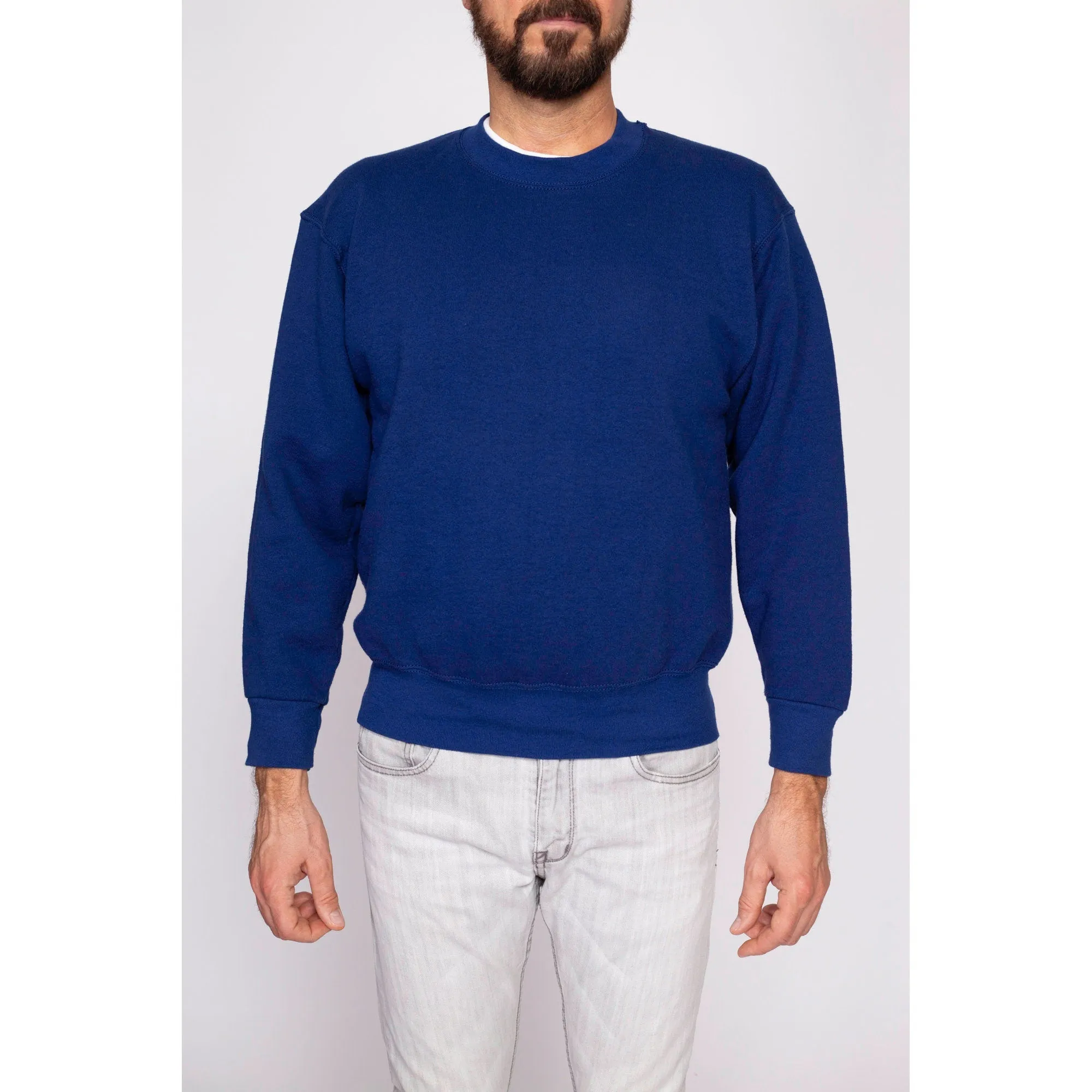 90s Dark Blue Crewneck Sweatshirt - Men's Medium