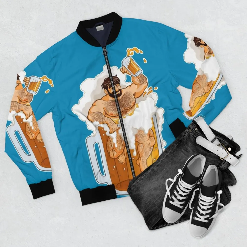 ADAM'S BIG BEAR BEER Bomber Jacket