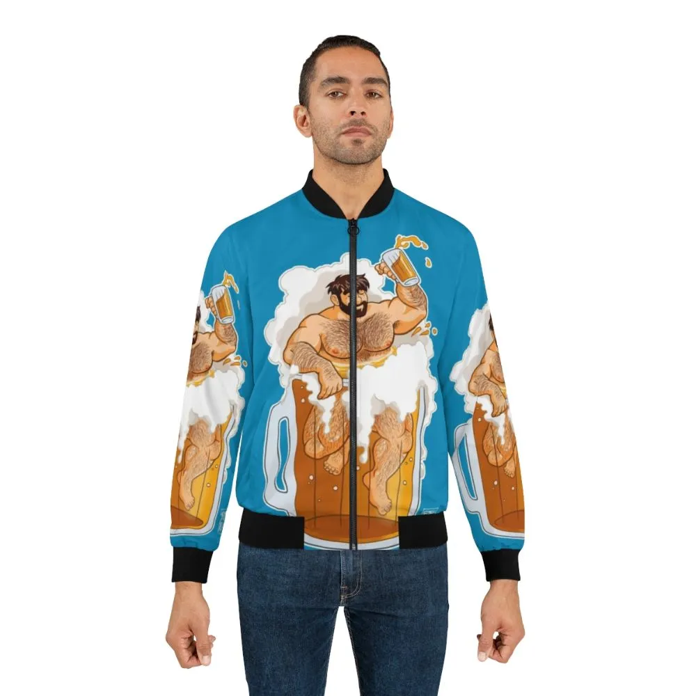 ADAM'S BIG BEAR BEER Bomber Jacket