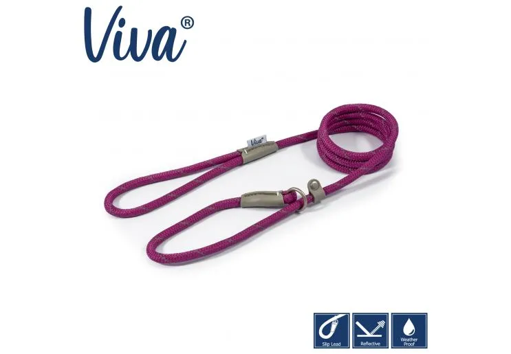 Ancol - Viva Nylon Reflective Rope Slip Lead - Lime - 120cm x 10mm (Max 30kg)