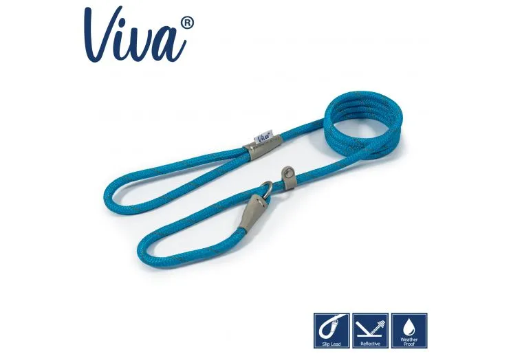 Ancol - Viva Nylon Reflective Rope Slip Lead - Lime - 120cm x 10mm (Max 30kg)