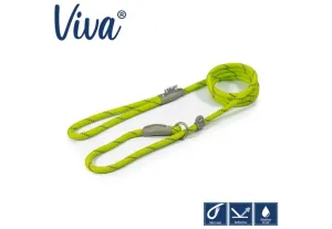 Ancol - Viva Nylon Reflective Rope Slip Lead - Lime - 120cm x 10mm (Max 30kg)