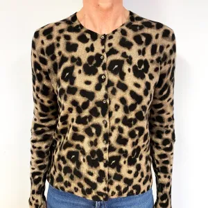 Animal Print Cashmere Cardigan Medium