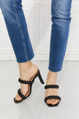 *APP EXCLUSIVE* Double Braided Block Heel Sandal in Black