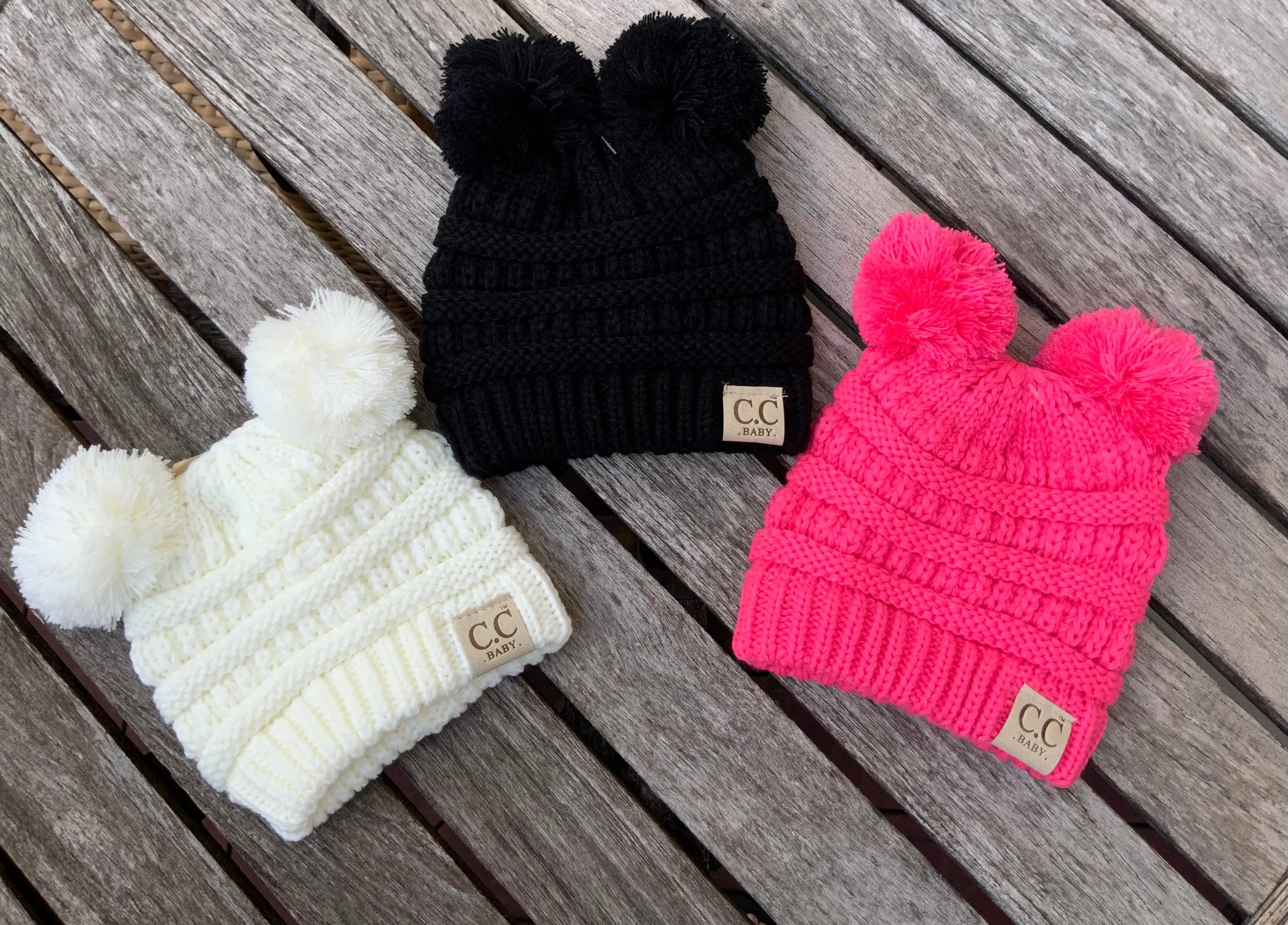 Authentic CC Baby Beanies and Double Pom Pom Beanies