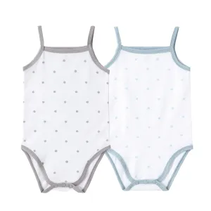 Baby Jersey 2pc Bodysuit - Print (Dot Grey,Blue)