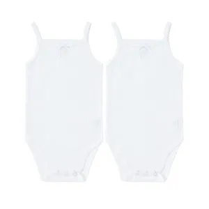 Baby Pointelle 2pc Bodysuit with Bow - White
