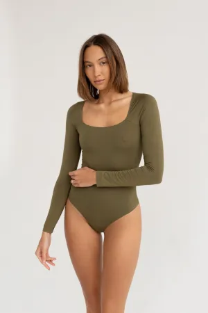 Bamboo Body With Wide Neckline Olive