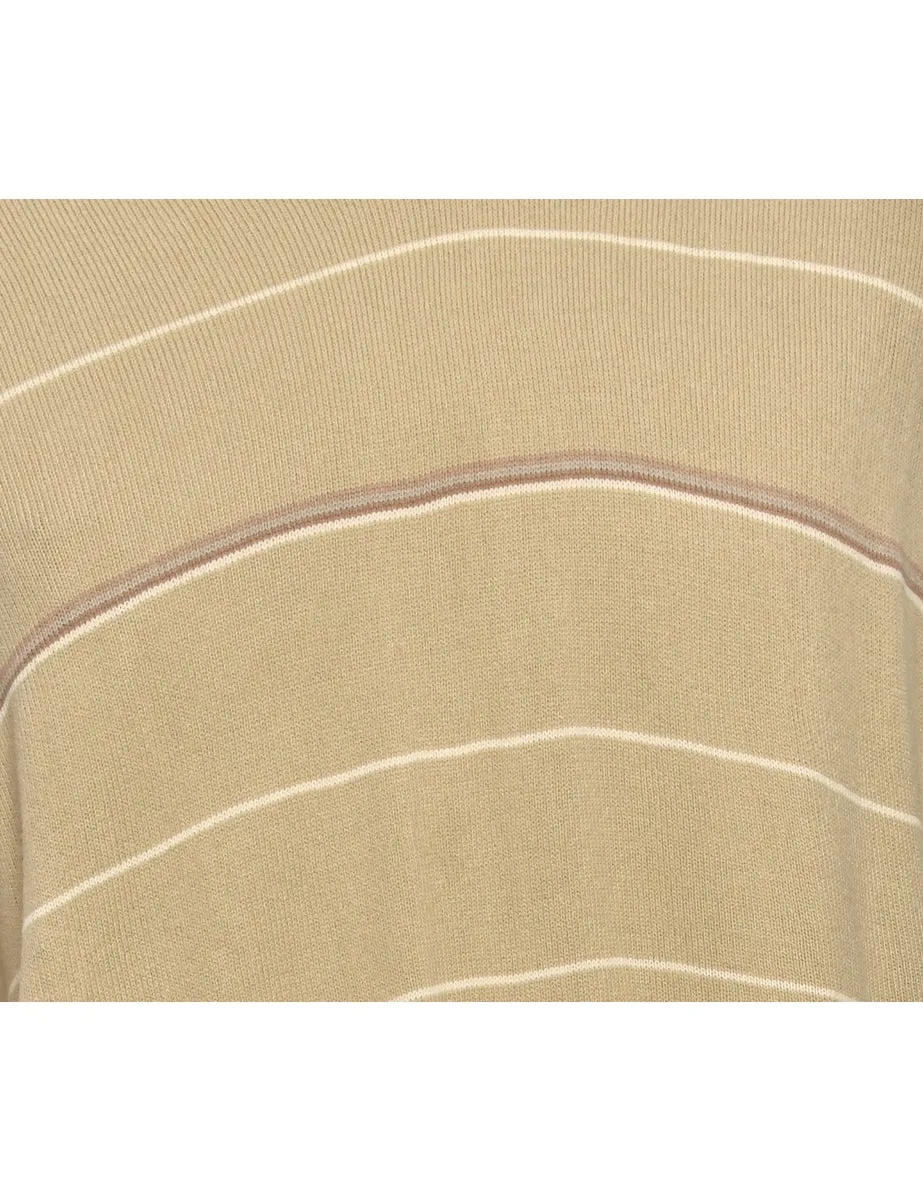 Beige Striped Jumper - M