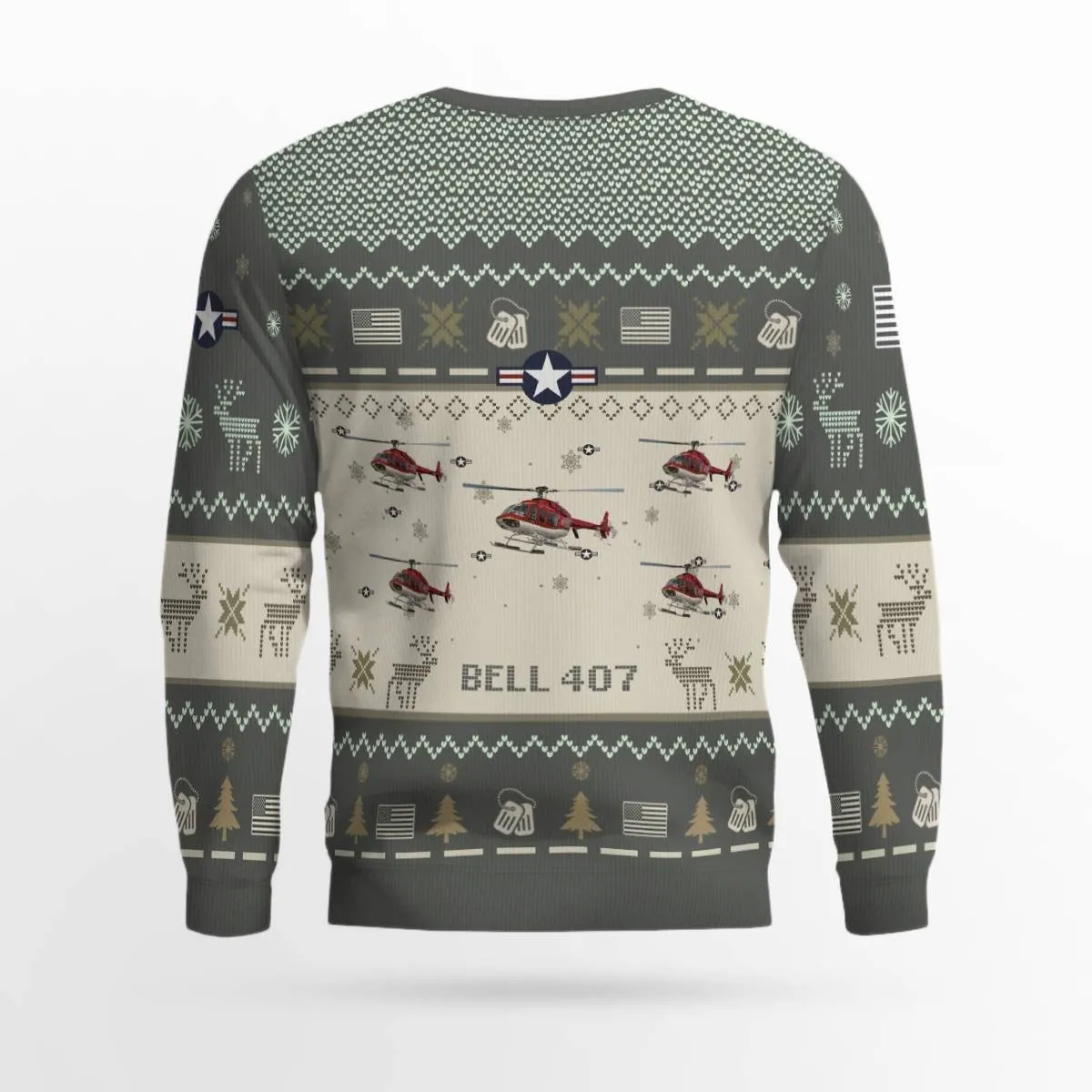 Bell 407 Aircraft Ugly Sweater, Ugly Sweater Christmas Shirt for Men Dad Veteran
