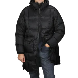 Black Nylon Down Padded Parka
