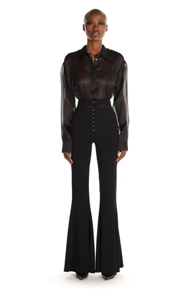 black organza shirt bodysuit