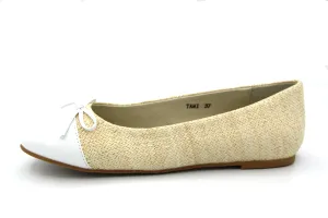 Boutaccelli  Natural Woven  Cap Toe Ballet Flat Tami