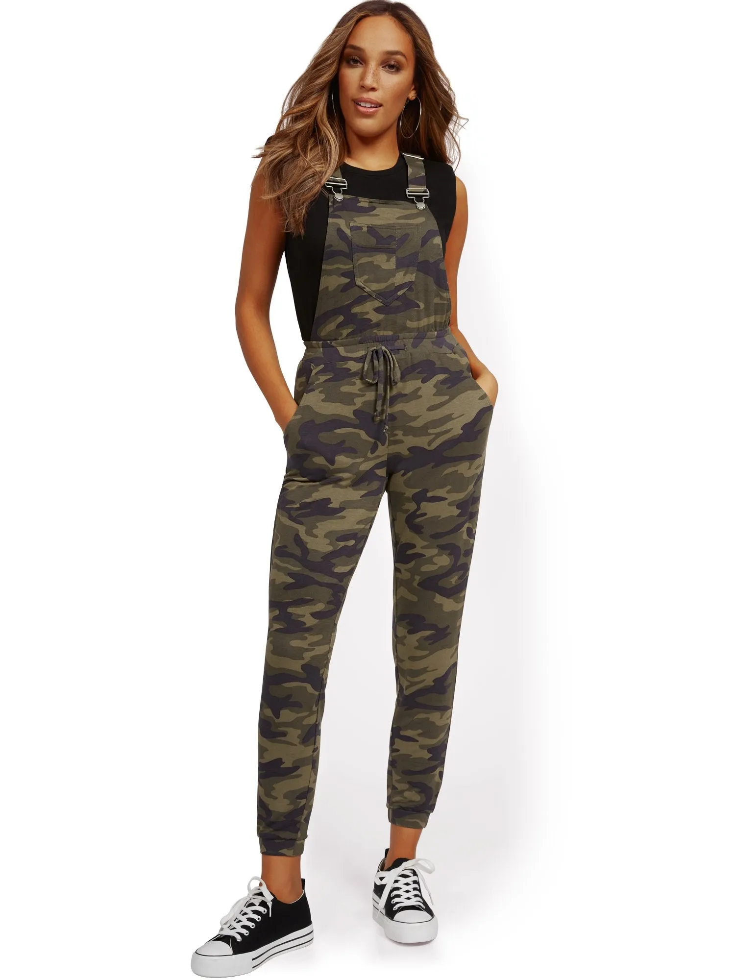 Camo-Print Soft Drawstring Overall