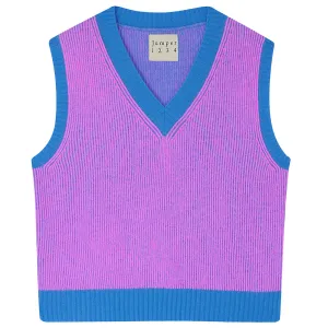 Cashmere Plated Rib Tank in Sky and Peony
