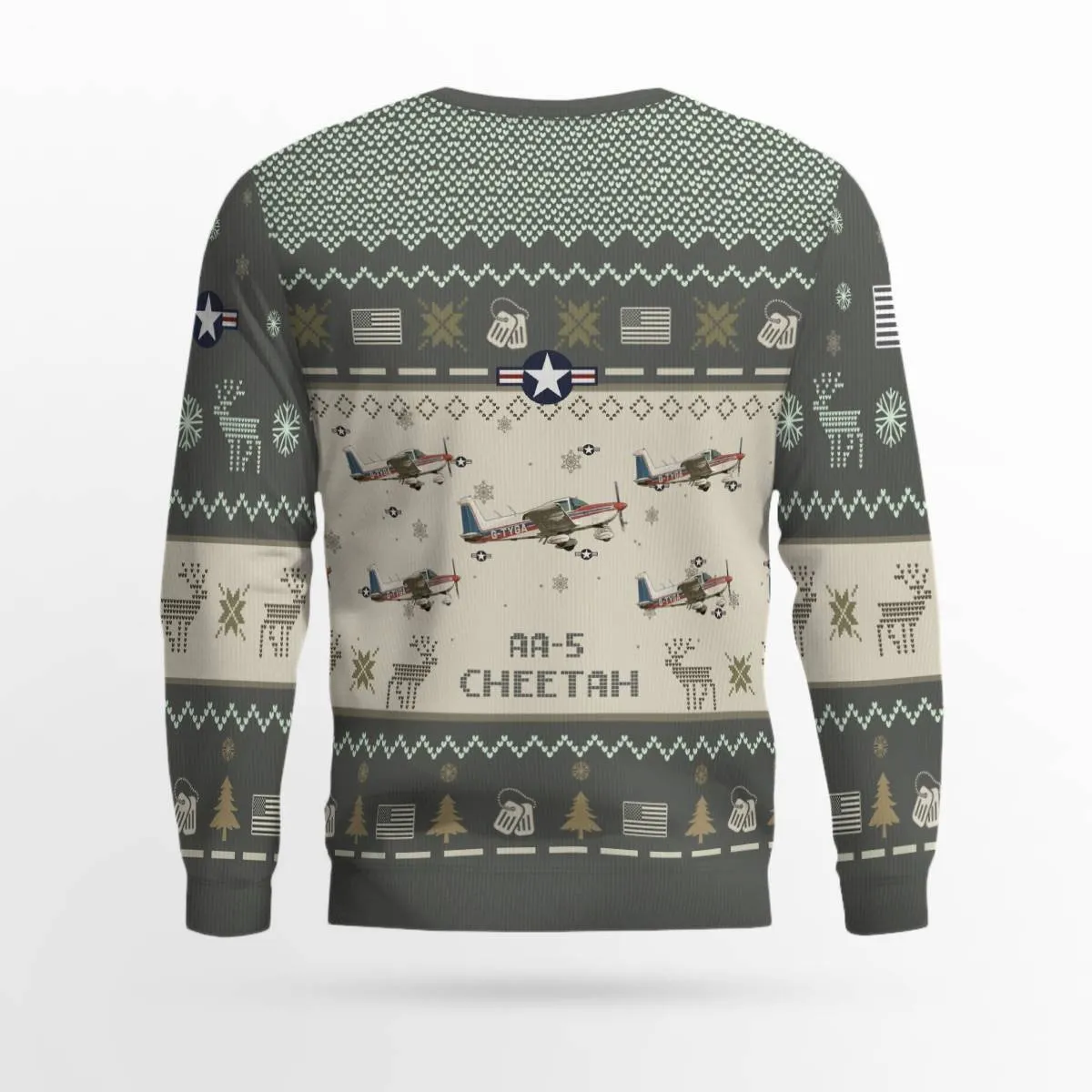 Cheetah AA-5 AA5_Aircraft Ugly Sweater, Ugly Sweater Christmas Shirt for Men Dad Veteran