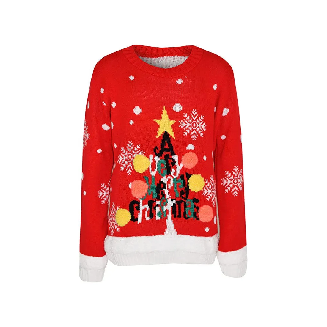 Children Knitted A Verry Merry Christmas Printed  Jumper