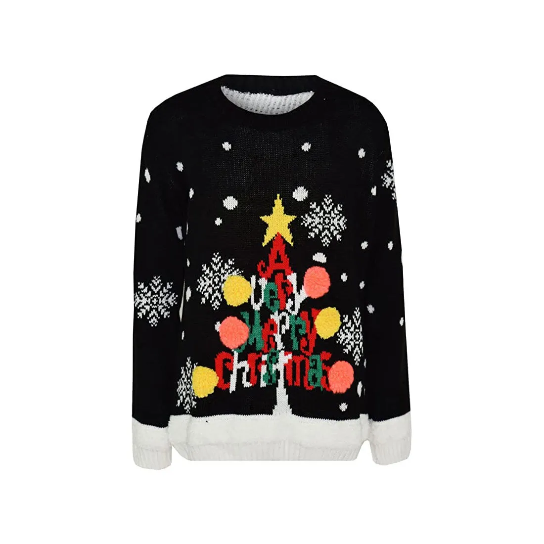 Children Knitted A Verry Merry Christmas Printed  Jumper