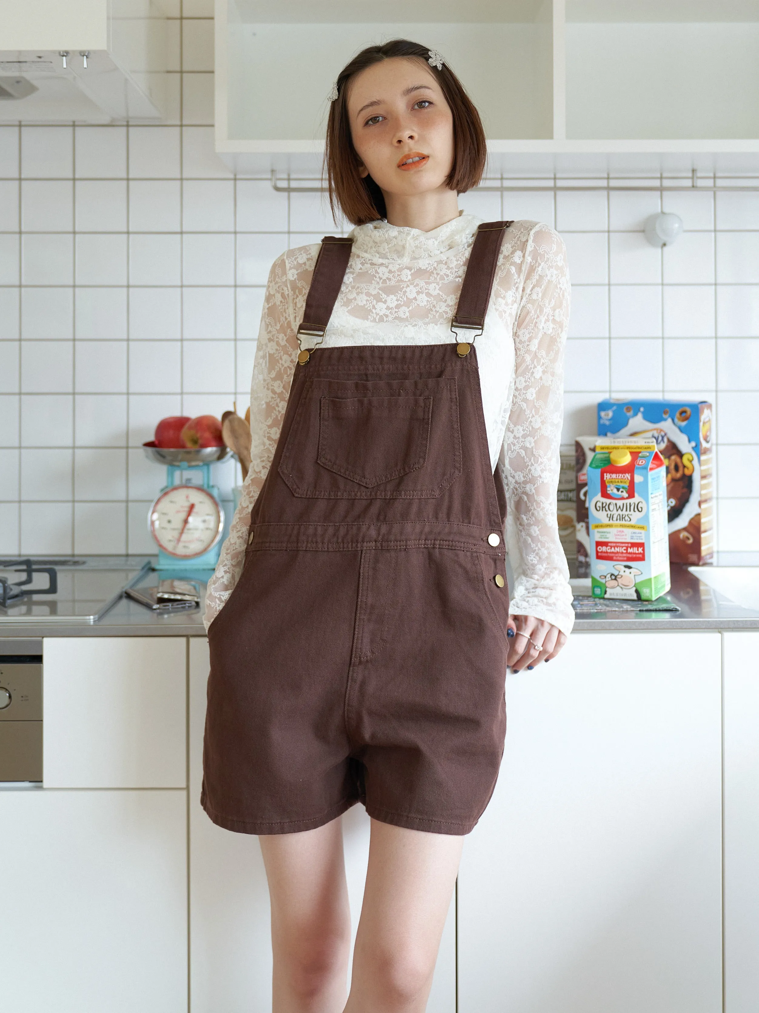 Chocolate Overall Shorts