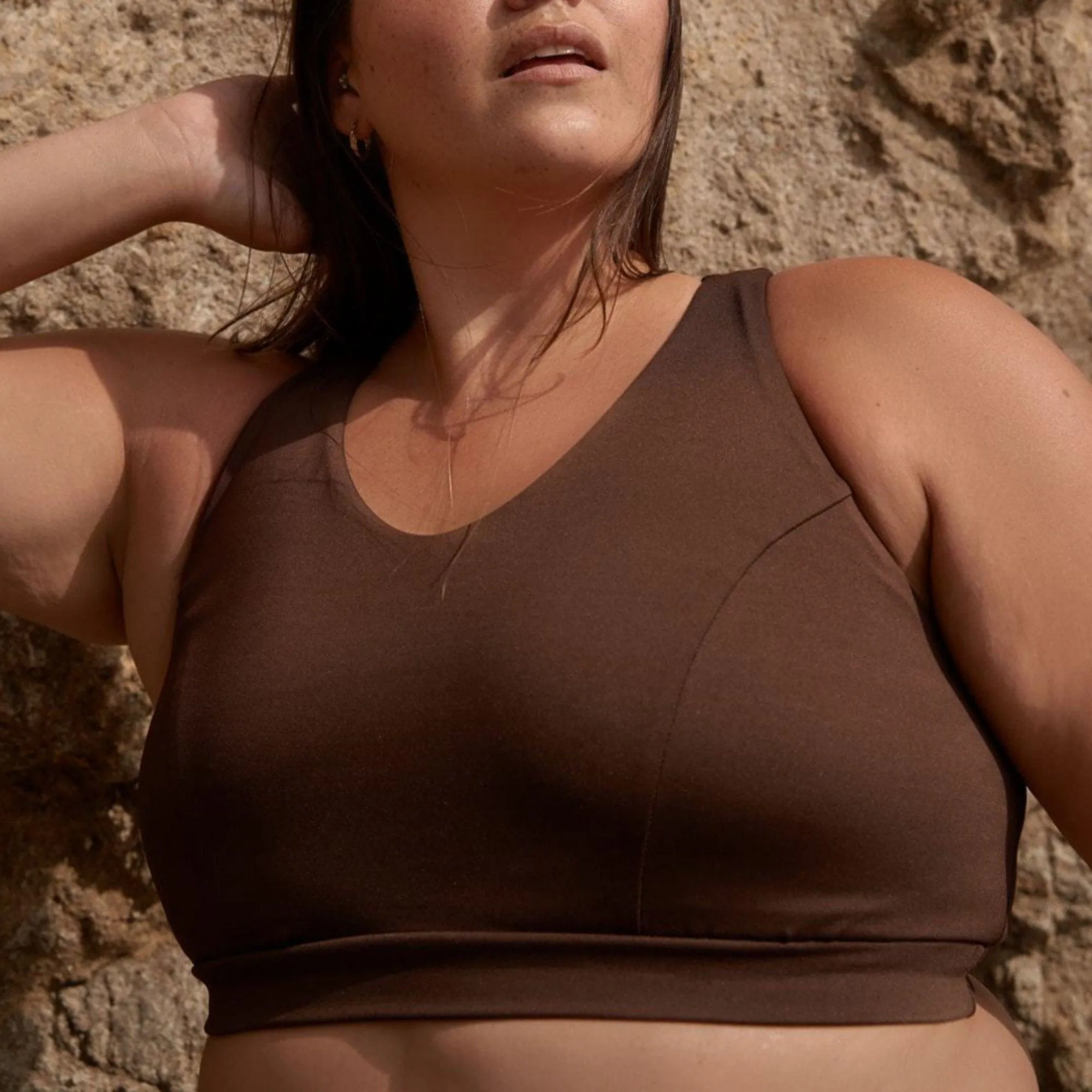 Classic Performance Bra Top - Bark Solid Shimmer