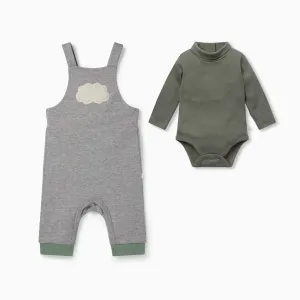 Cloud Dungarees & Roll Neck Bodysuit Outfit
