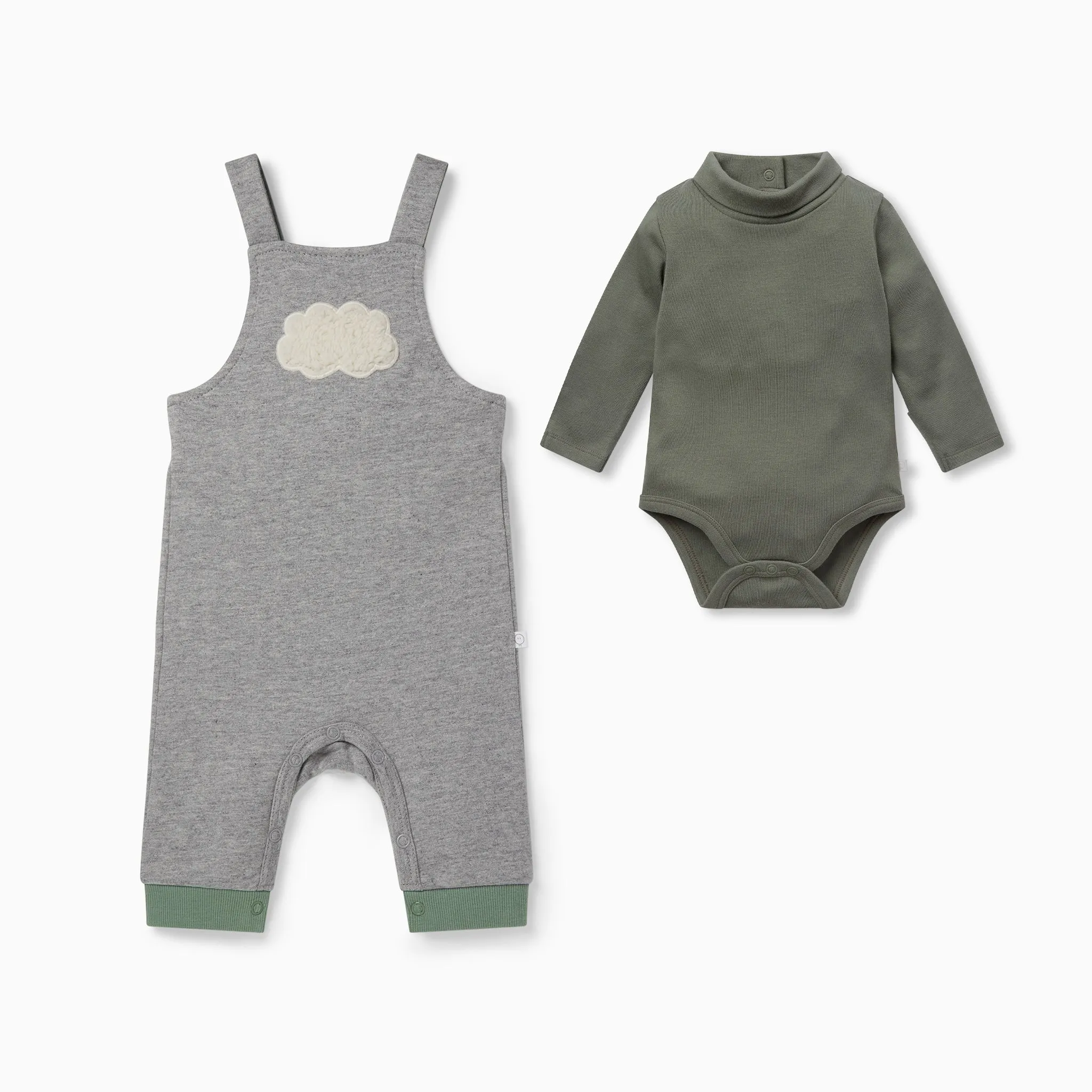 Cloud Dungarees & Roll Neck Bodysuit Outfit