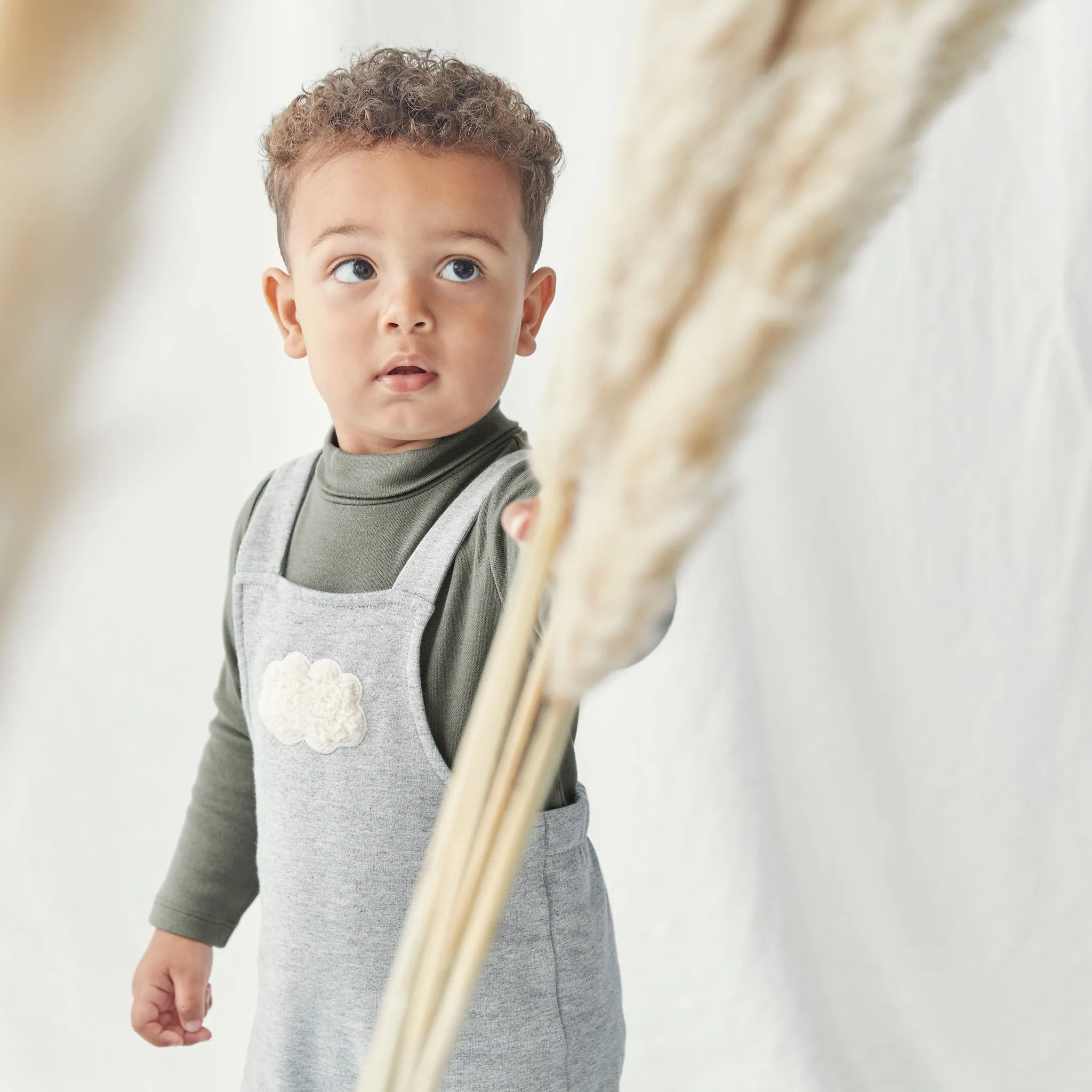 Cloud Dungarees & Roll Neck Bodysuit Outfit