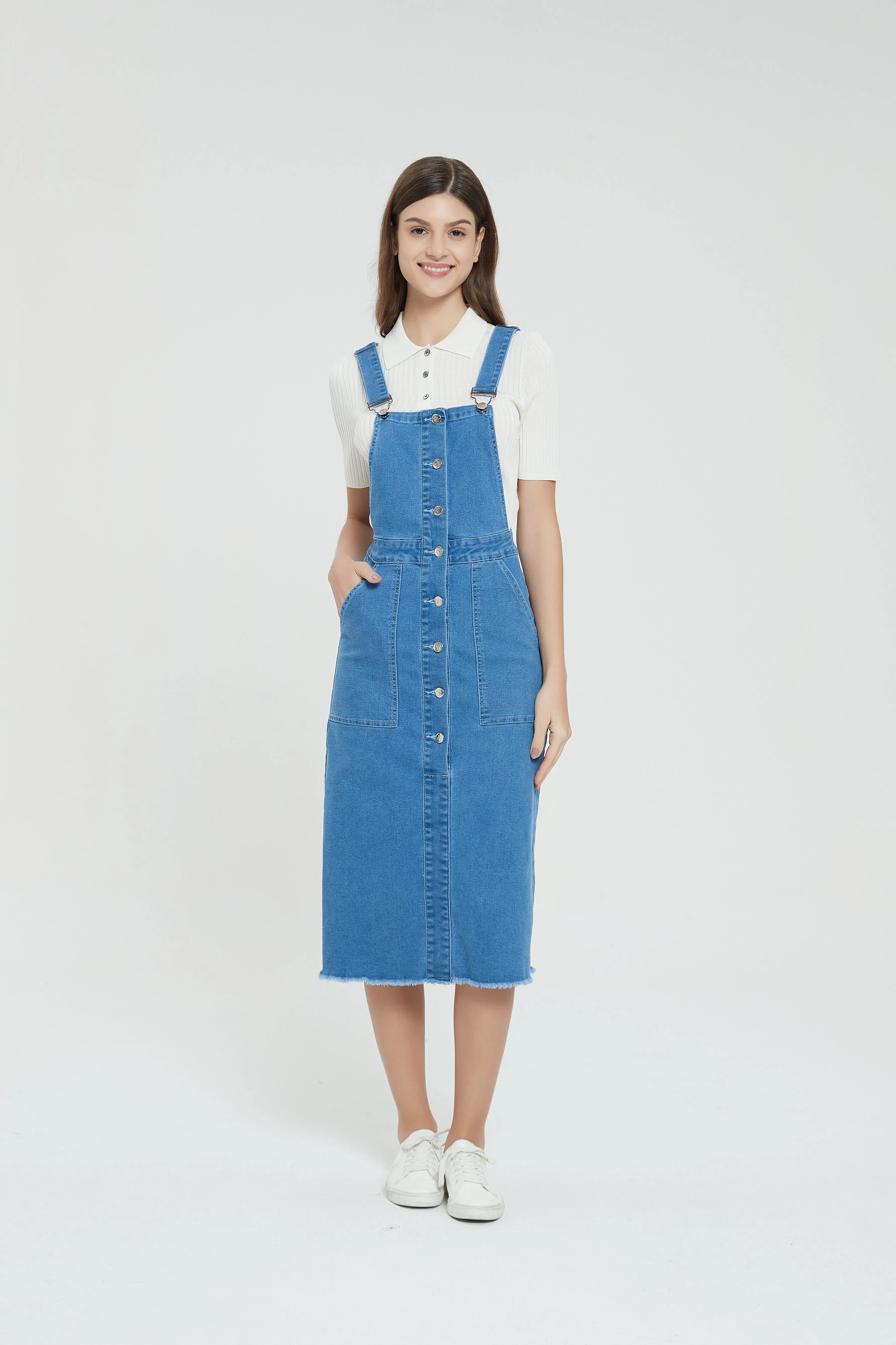 DENIM OVERALL DRESS byMM