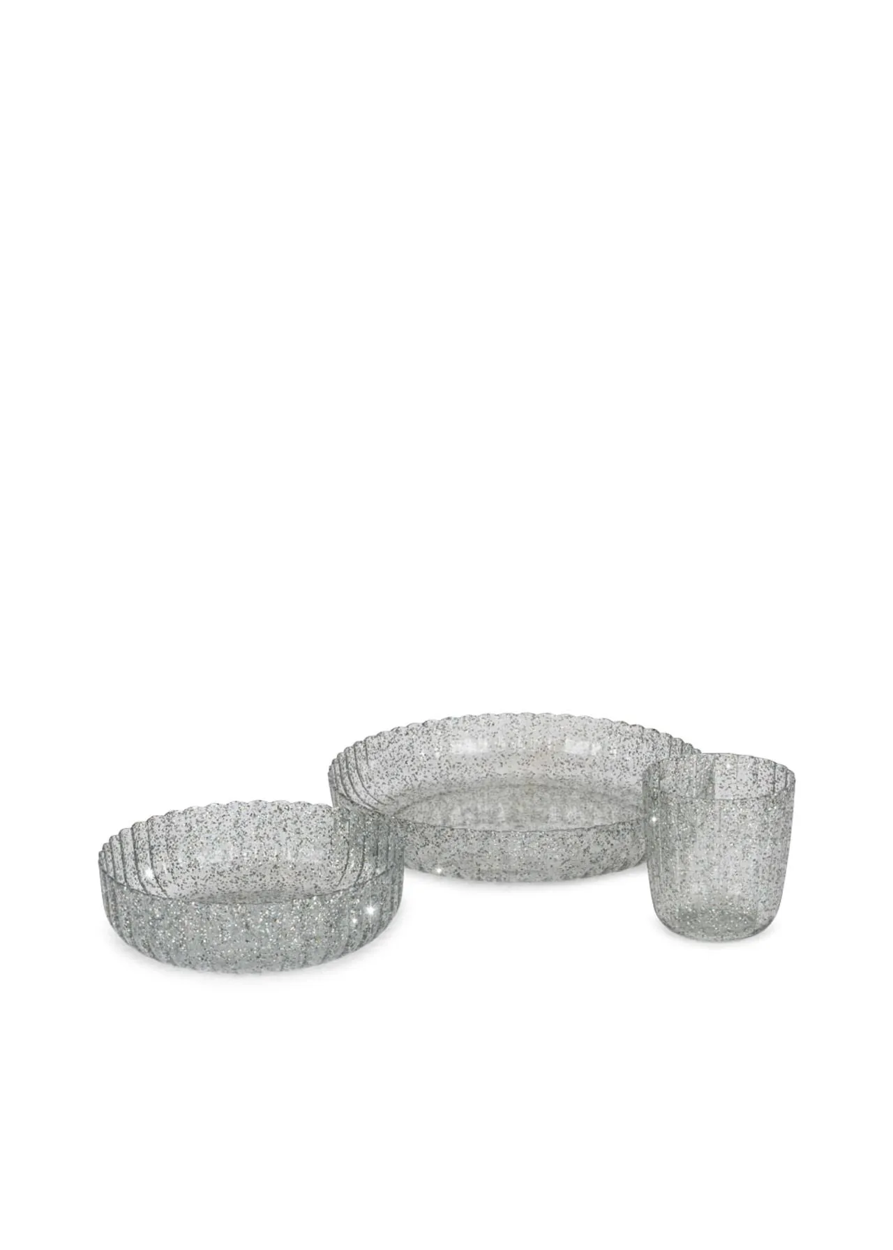 Dinner set glitter - sparkling blue