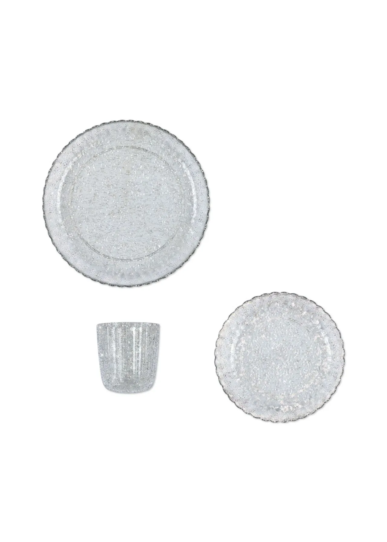 Dinner set glitter - sparkling blue