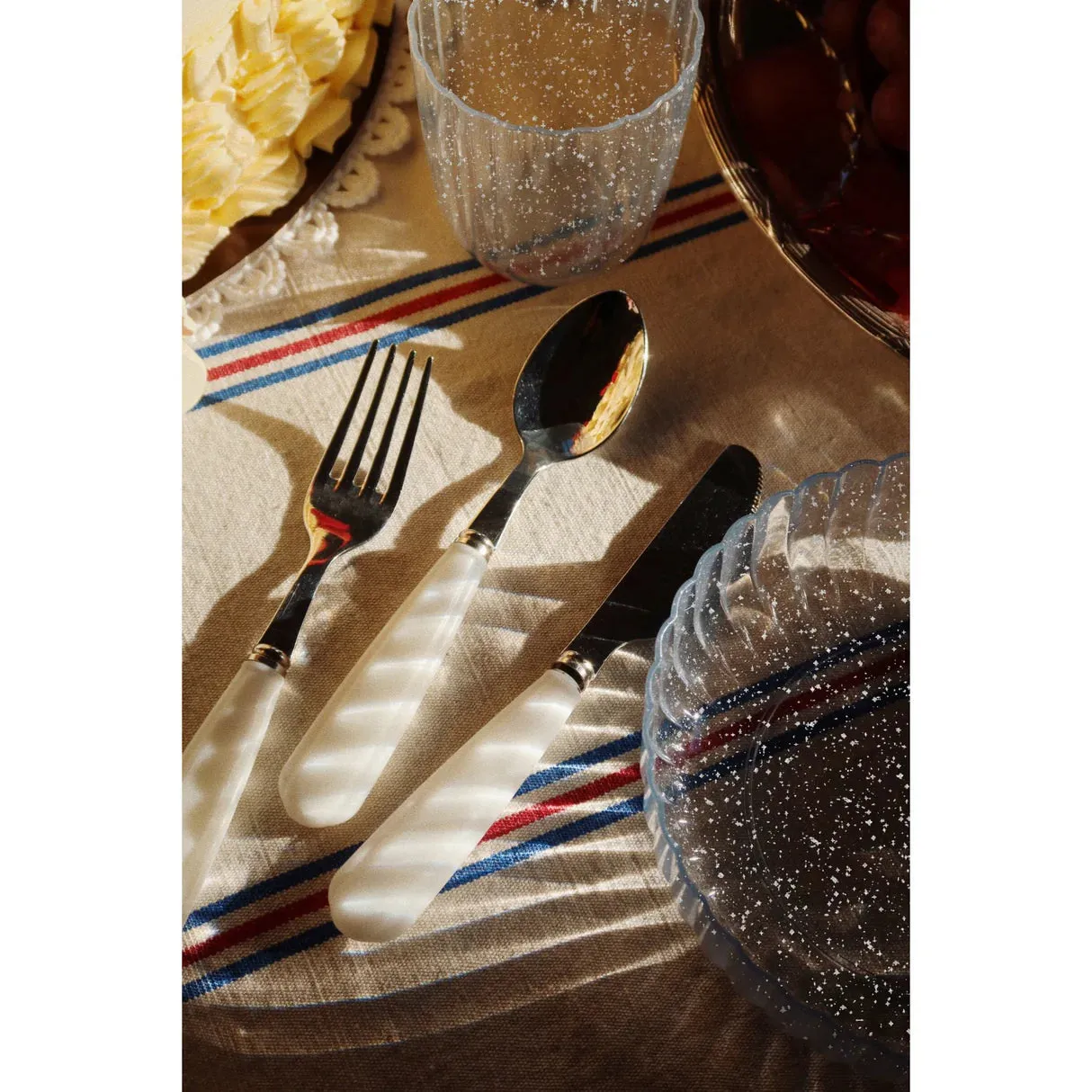 Dinner set glitter - sparkling blue