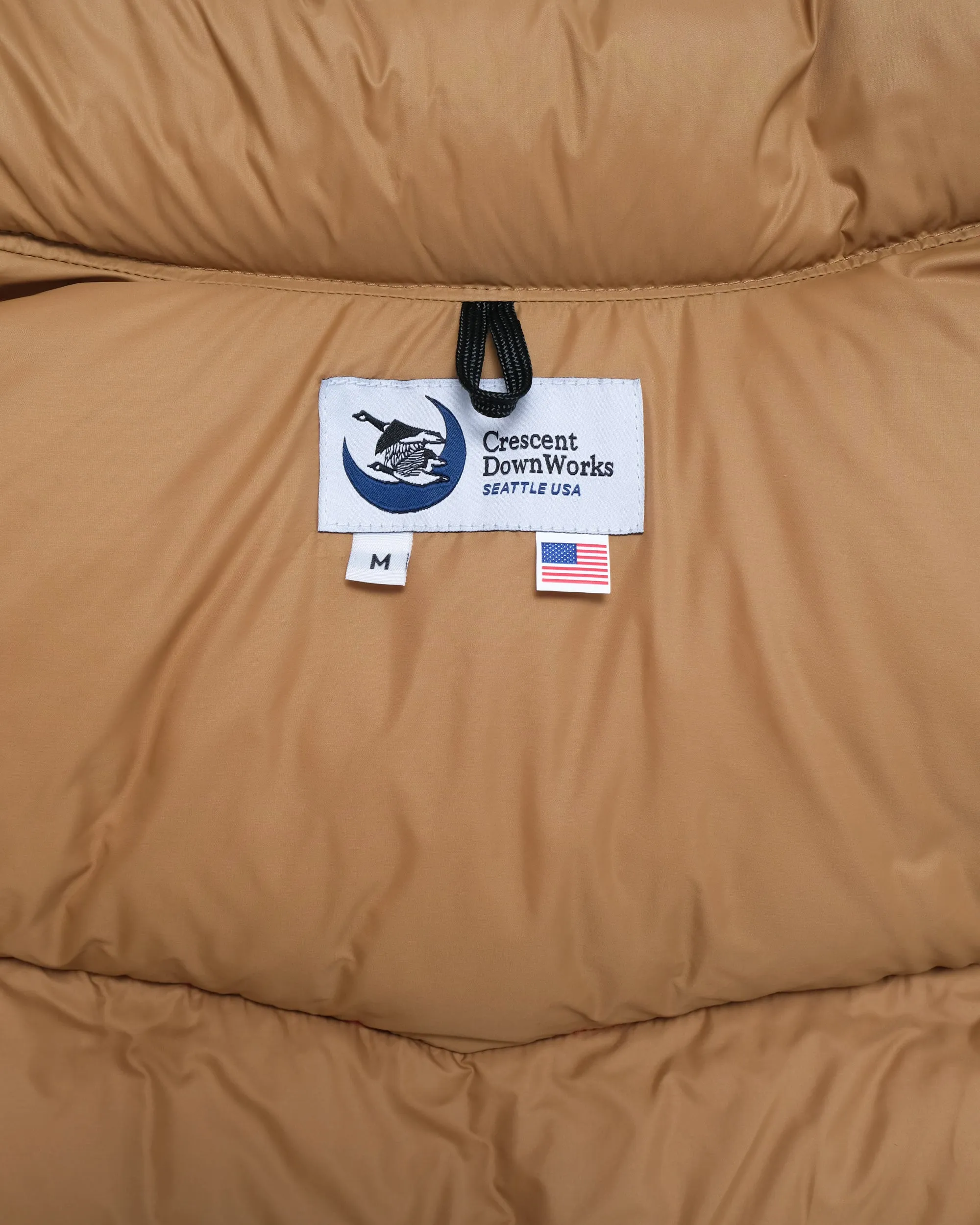 Down Italian Vest - Chevron Nylon - Dark Tan (Final Sale)