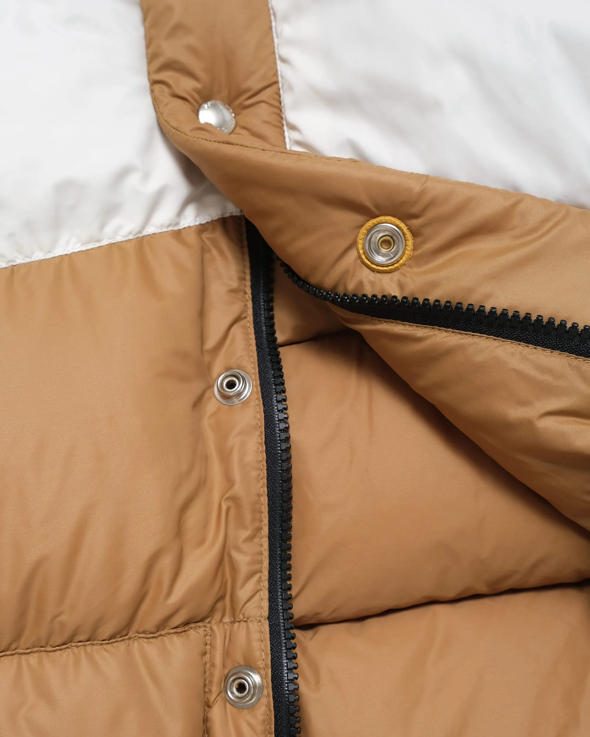 Down Italian Vest - Chevron Nylon - Dark Tan (Final Sale)