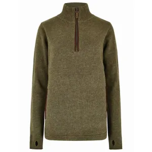 Dubarry Morrisey Windproof Ladies Zip Neck Jumper - Dusky Green